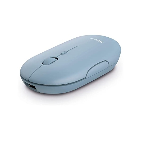 Trust Puck Ratón Inalámbrico Bluetooth y RF Azul
