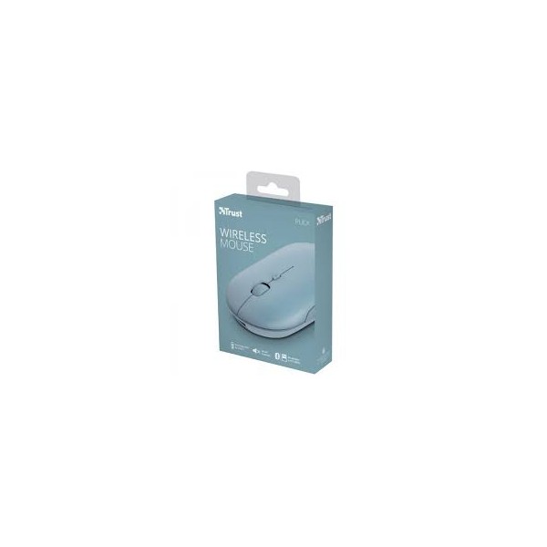 Trust Puck Ratón Inalámbrico Bluetooth y RF Azul