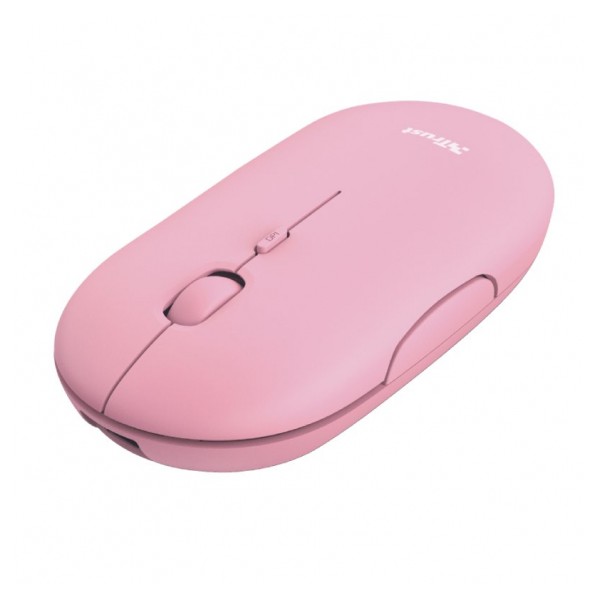 Trust Puck Ratón Inalámbrico Bluetooth y RF Rosa