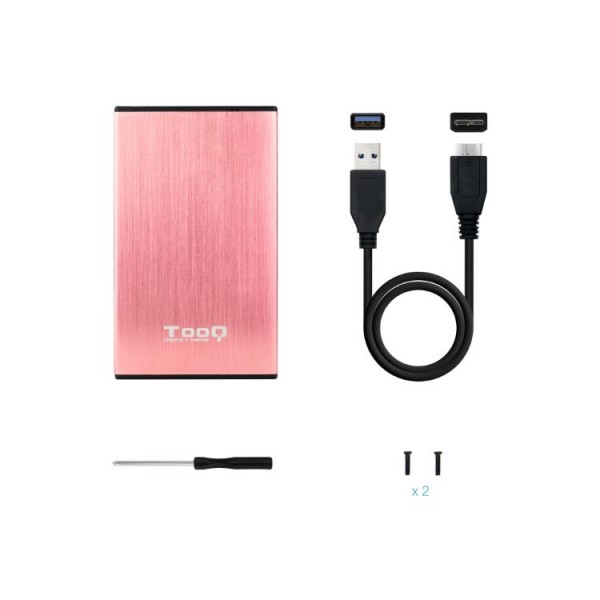 Tooq Caja externa HD 2,5" SATA USB 3.1 Rosa