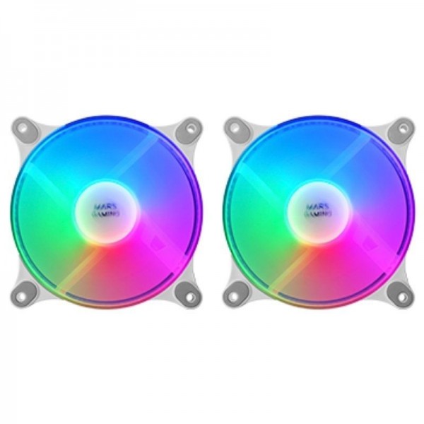 Mars Gaming 2x Ventilador FRGB 12cm Blanco