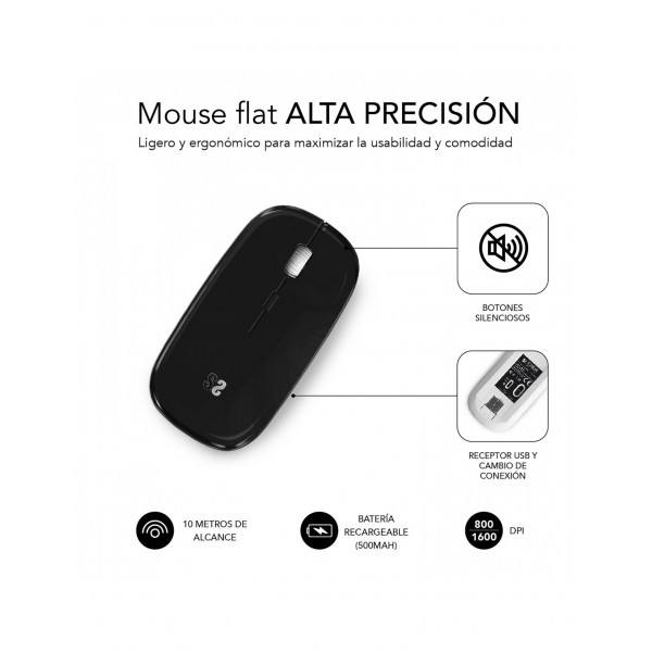 Subblim Rat? Inal?brico plano Bluetooth + RF