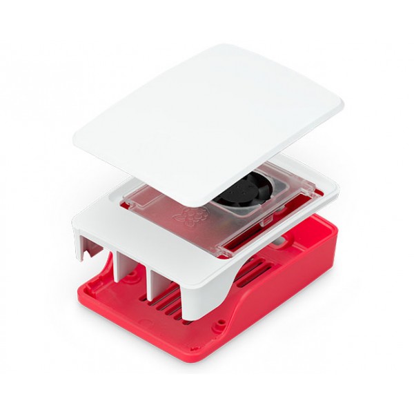 Caja Oficial Raspberry Pi 5 Roja/Blanco Fan incl.