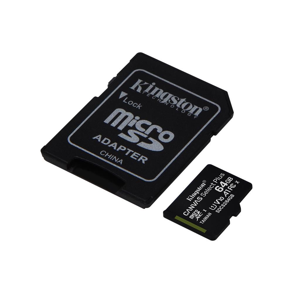 Kingston 64Gb MicroSD 100Mb/s con Adaptador
