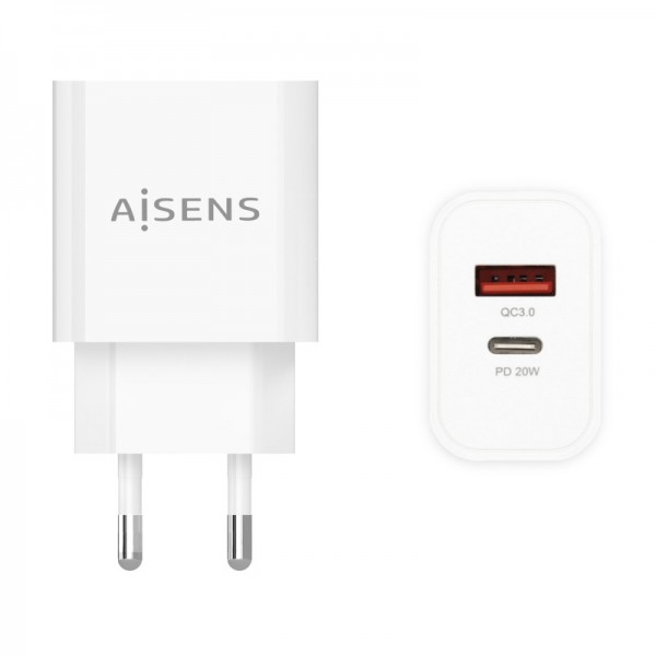 Aisens Cargador de carga r?ida 20W C +USB Blanco