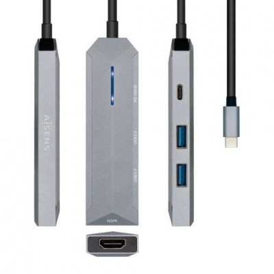 Aisens 4n1 USB-C Docking Station HDMI 2xUSB USB C