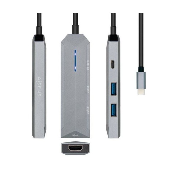 Aisens 4n1 USB-C Docking Station HDMI 2xUSB USB C