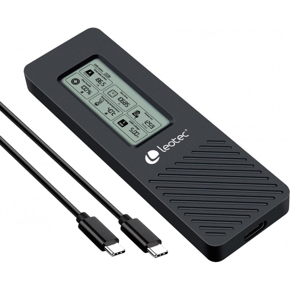 Leotec caja para disco M.2 Nvme USB LCD