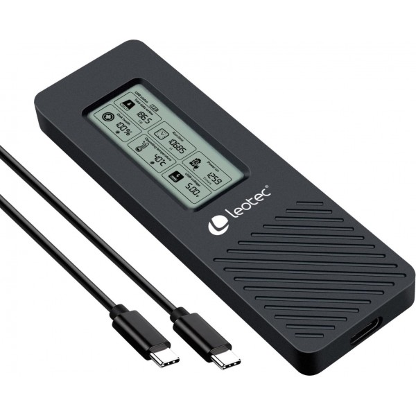 Leotec caja para disco M.2 Nvme USB LCD