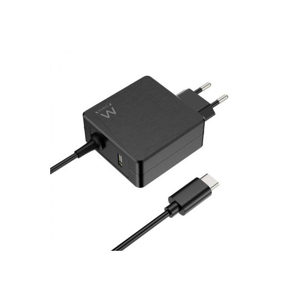 Ewent Cargador de port?il USB C 65W + USB