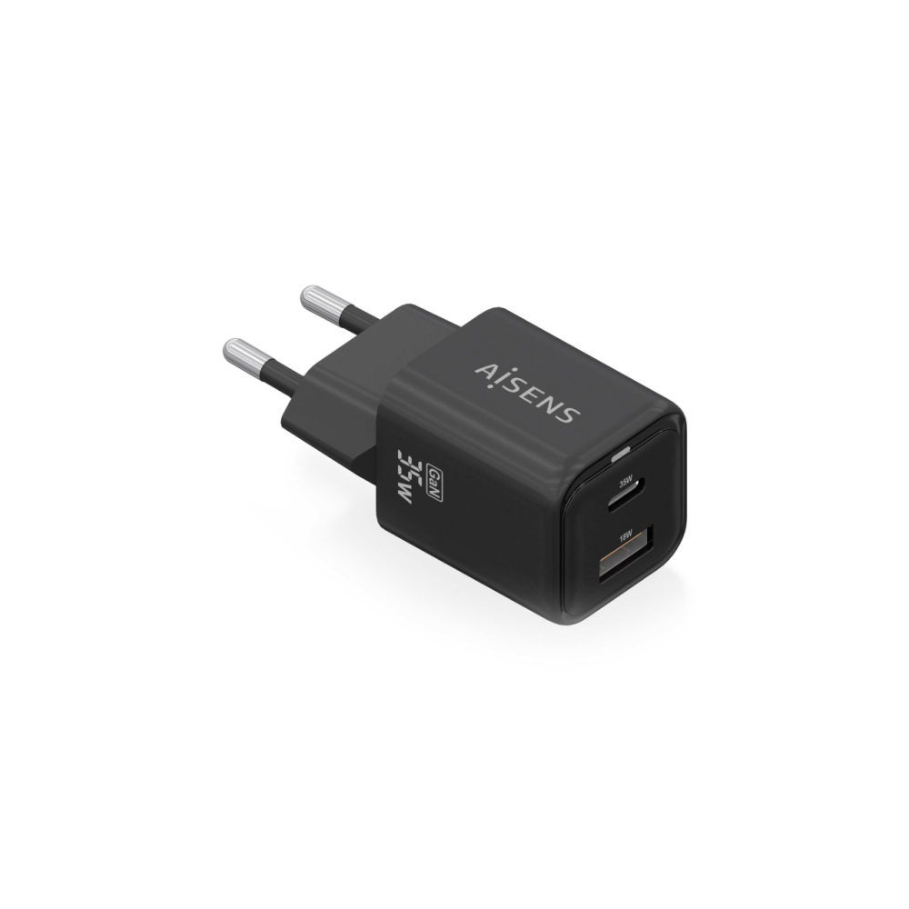 Aisens 35W Carga rápida USB + USB C Negro