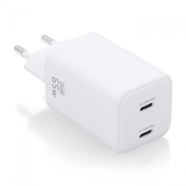Aisens 65W Carga r?ida 2xUSB C Blanco