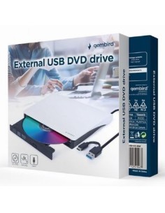 Gembird Regrabadora USB 3.1 y USB C Blanca