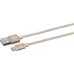 Estuff cable microUSB - USB 1M, Oro