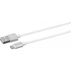 Estuff cable microUSB - USB 1M, Plata