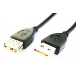 Gembird 1.8m USB 2.0 A M/FM, Macho/Hembra, Negro
