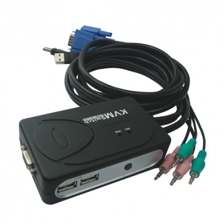 KVM USB Switch VGA+USB+Audio 2Ptos