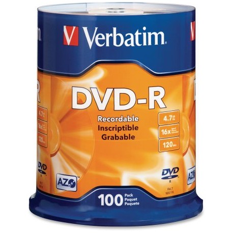Verbatim dvd-r 16x, Tarrina 100 discos
