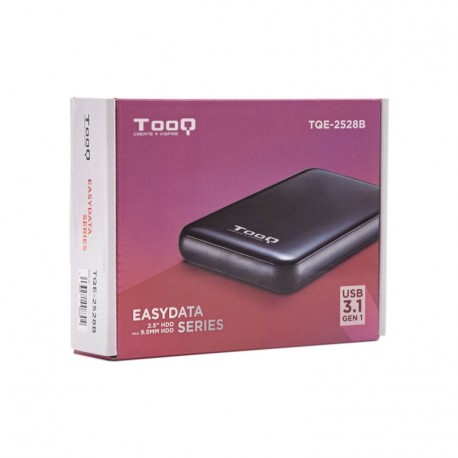 Tooq Caja externa HD 2,5", SATA, USB 3.1, Negra