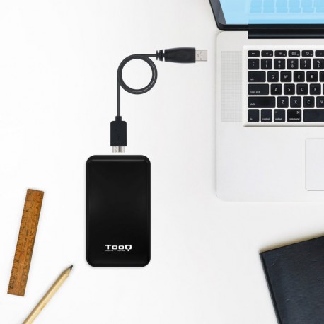 Tooq Caja externa HD 2,5", SATA, USB 3.1, Negra