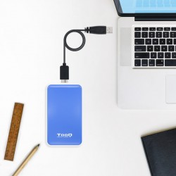Tooq Caja externa HD 2,5", SATA, USB 3.1, Azul