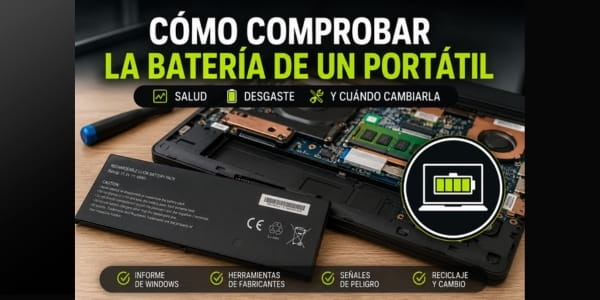 Cómo comprobar la batería de un portátil: salud, desgaste y cuándo cambiarla